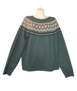 Weatherproof Vintage Mens Large Fair Isle Sweater Pullover Soft Green Ou... - $22.76 CAD