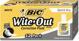White, 20 Ml Bottle, 1/Dozen Bic Wofqd12We Wite-Out Quick Dry Correction... - $31.95