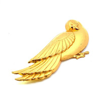 Vintage Signed Sterling Craft by Coro Vermeil Gilded Dove Bird Shape Brooch Pin - £67.28 GBP