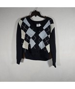 Princess Polly Blue White Chunky Knit Cropped Cardigan S/M Sweater N1 Ge... - £9.95 GBP