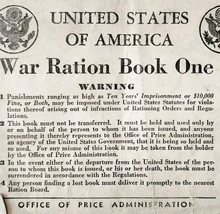 1943 WW2 War Ration Book 1 Turnbull Medford Massachusetts Military DWQQ13 - $19.99