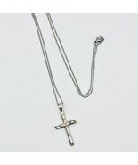 Sterling Silver Cross Pendant Necklace Mexico Starburst Stainless Steel ... - $24.75