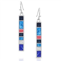 Montana Silversmiths women&#39;s wrangler legends bar earrings in Denim Silver - - £44.29 GBP