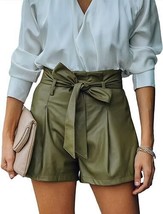 Stylish Short Real Soft Leather Short Party Women Green Handmade Casual Designer - £81.77 GBP+