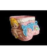 VTG Ceramic Baby Boy Girl Pink Boots Planter Giftwares Nancy Pew Kitschy... - $328.66 MXN