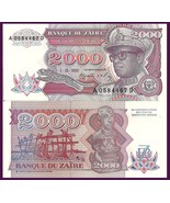 Zaire P36, 2,000 Zaires, Mobutu / platform fishing with net, caring of w... - $3.66