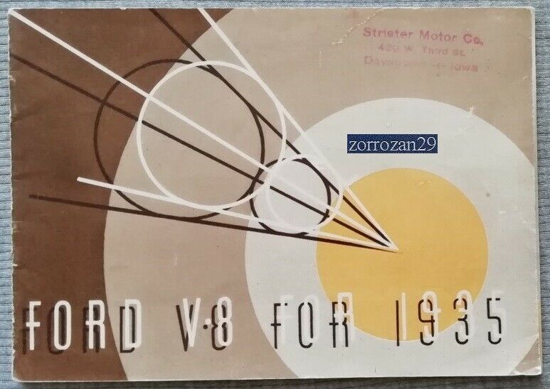 Primary image for 1935 FORD V-8 FULL LINE VINTAGE ORIGINAL PART-COLOR SALES BROCHURE -US- NEAT !!