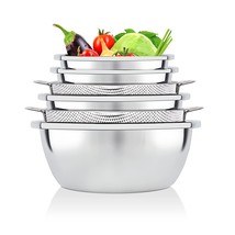 Stainless Steel Colander Bowl Set 5Qt Large Colander With Handle Metal Microporo - £43.15 GBP