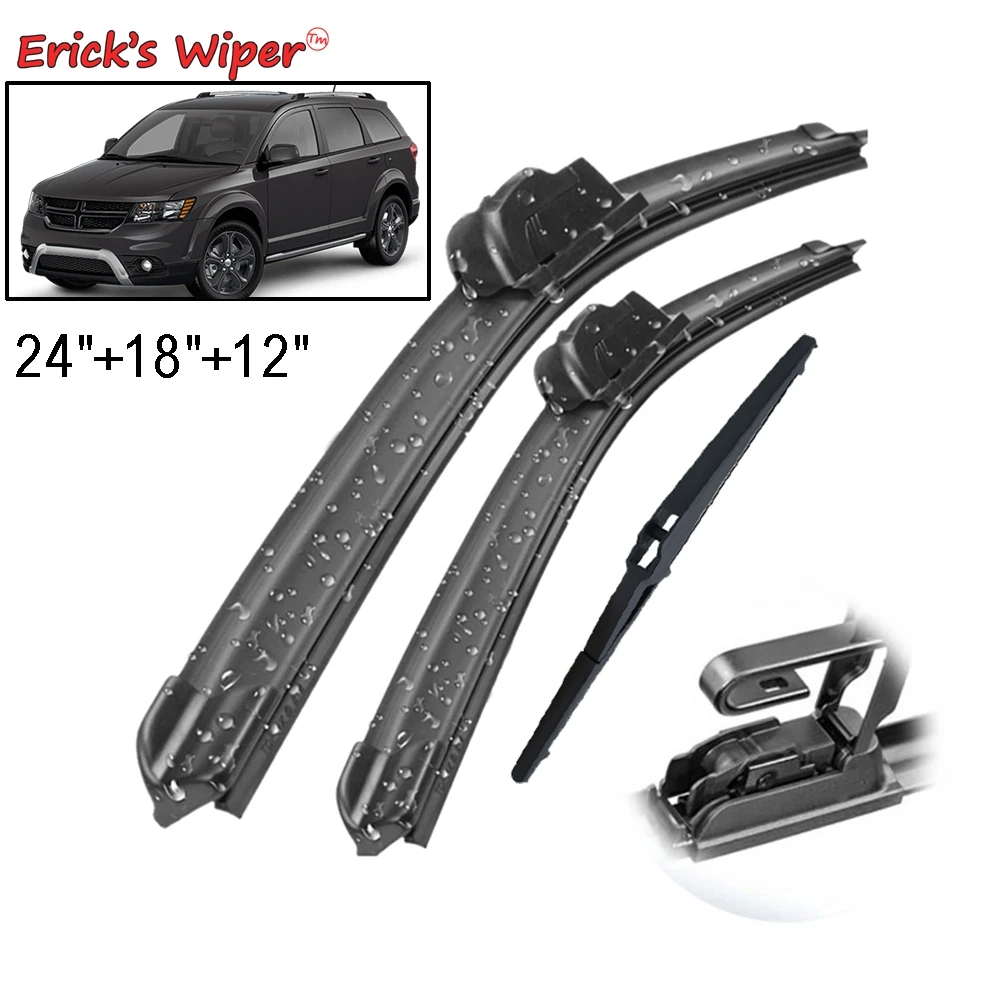 Erick&#39;s Wiper Front &amp; Rear Wiper Blades Set Kit For Dodge Journey 2008 - 2020 Wi - £21.95 GBP