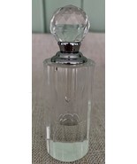 Oleg Cassini Clear Crystal Perfume Bottle And Dobber Stopper With Signature - $715.03 MXN