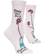 Blue Q Women&#39;s Crew Socks Take no Sh*t Give no F**ks socks size women si... - $259.29 MXN