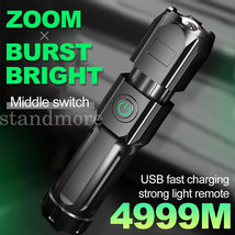 High Powered LED Flashlight Super Bright Torch USB Rechargeable Camping ... - $7.90