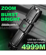 High Powered LED Flashlight Super Bright Torch USB Rechargeable Camping ... - $145.58 MXN