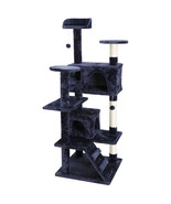 53&quot; Sturdy Cat Tree Cando Tower Activity Kitty Multilevel With Padded Pe... - £66.83 GBP