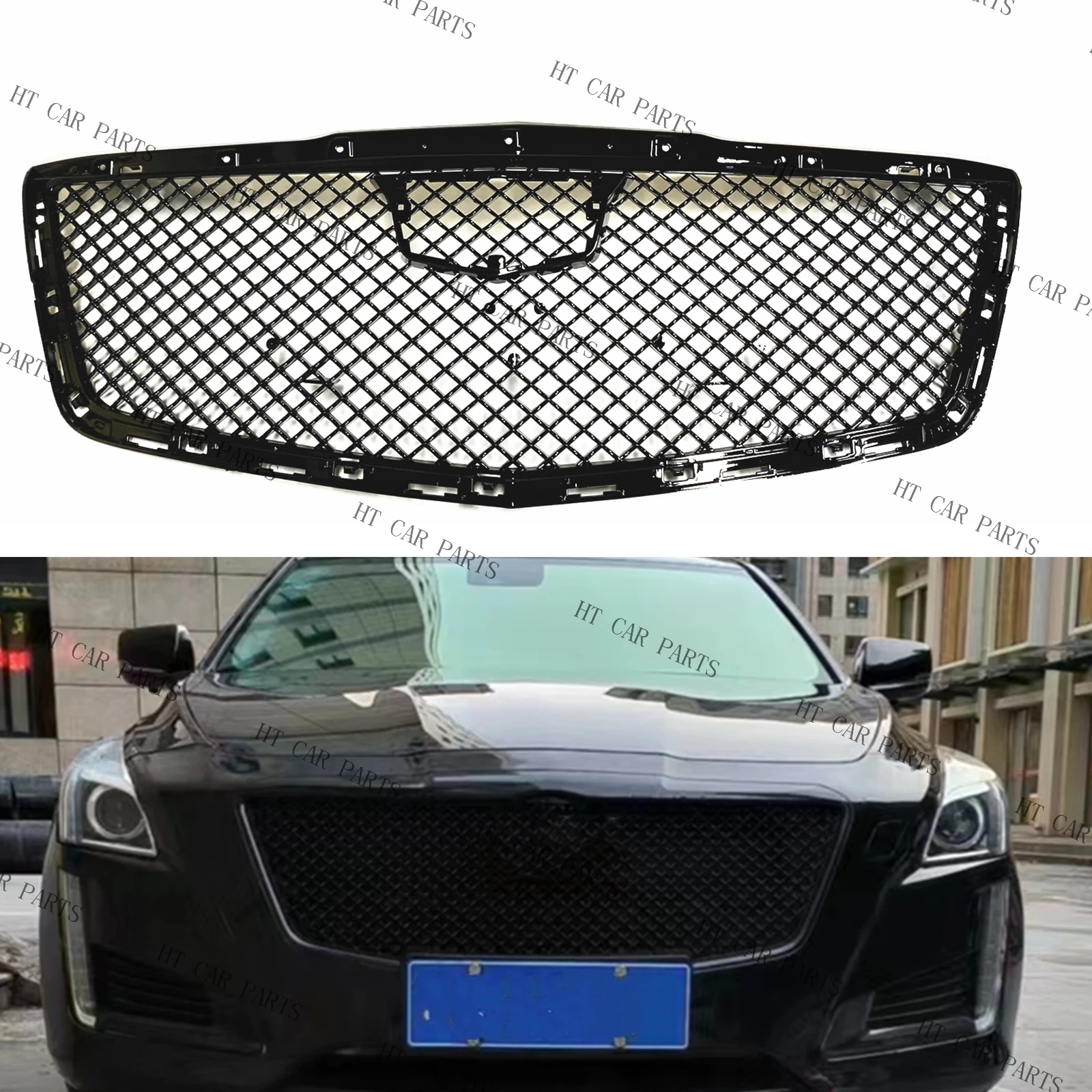 For 2014-2019 Cadillac CTS Sedan 1 x Black Front Bumper Grille Cover 2014 2015 2 - £527.01 GBP