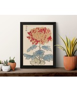 Floral Illustration, Japanese Art Print, Chrysanthemum Flower, Poster an... - £9.50 GBP+