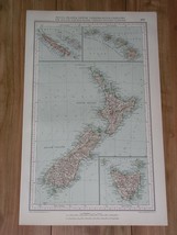 1927 Vintage Map Of New Zealand / New Caledonia / Hawaii / Tasmania - £23.53 GBP