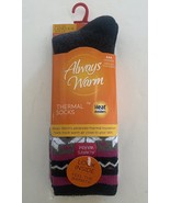 Women&#39;s Alway Warm Nordic Black Fuchsia Gray Thermal Socks by Heat Holde... - £12.58 GBP
