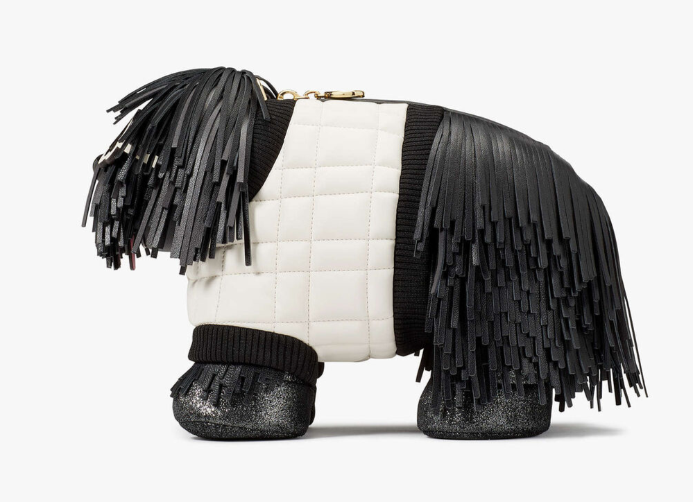 Kate Spade Shaggy Fringed 3d Dog Crossbody Clutch ~NWT~ Item image 7
