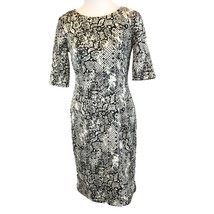 Betsey Johnson Dress Womens 4 Snakeskin Print White Black Animal Print S... - $470.96 MXN