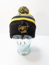 Appalachian State Mountaineers Winter Hat Beanie Yellow Black Gray Pipe Logo App - £13.93 GBP