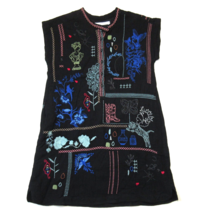 NWT Johnny Was Nahmad in Black Embroidered Cotton Gauze Shift Dress XS $270 - £146.78 GBP