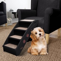 Folding Dog Stairs Black 62x40x49.5 cm - £31.36 GBP