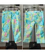 Lilly Pulitzer White Label Southern Belle Peacock Print Cropped Jeans 8 - $636.88 MXN