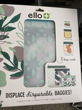 Ello Reusable Food Storage Bags 6 BAGS Brand New 3 Different Sizes In Sa... - $21.29