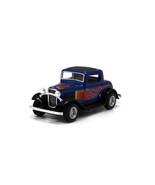 1932 Ford 3-Window Sunroof Coupe Blue w/ Flames Pull Back - $220.89 MXN