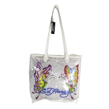 NWT Ed Hardy Butterfly Clear PVC Large Tote Bag Zipper Closure $159 Stre... - $91.12 CAD