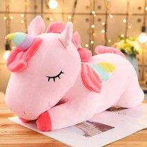 Giant Unicorn Stuffed Animals - Pink/White Soft Horse Plush Toy For Children, Bi - £10.35 GBP