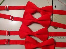 RED SATIN BOWTIES, Matte Satin Tie, Adult, or Men&#39;s Size - $19.99