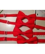 RED SATIN BOWTIES, Matte Satin Tie, Adult, or Men&#39;s Size - £15.79 GBP