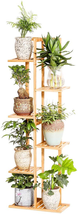 Bamboo 6 Tier7Potted Plant Stand Rack Flower Outdoor Planter Balcony Living Room - £42.11 GBP