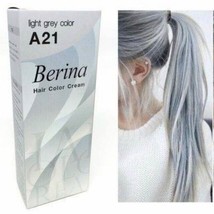 2 X Berina A21 Grey Silver Hair Colour Permanent Cream Hair Dye 2 Boxes - $23.99