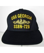 US Navy USS Georgia SSBN-729 Submarine Snapback Hat Navy Blue - £16.54 GBP
