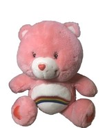 2002 Cheer Bear Stuffed Animal Plush 16&quot; Pink Rainbow Care Bear Vintage - $18.05