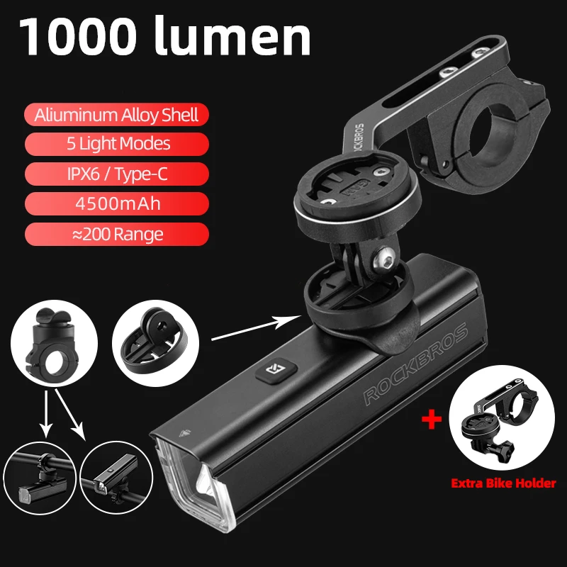  type c rechargeable light mtb road bike light led flashlight ipx6 cycling outdoor thumb155 crop
