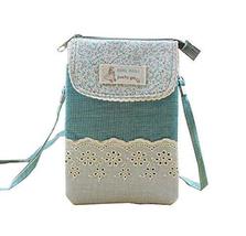 Fashion Cell Phone Cross Body Bag Utility Zipper Coin Bag Messenger Bag, Green