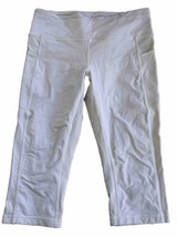 Lululemon Crop Leggings Solid White CA 35801 RN106259 Pocket Size 10 - £20.39 GBP