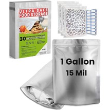 30Pcs Mylar Bags For Food Storage - Extra Thick 14.8 Mil - 1 Gallon With... - $44.99