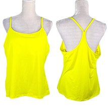 Fabletics Carly Tank Firefly Yellow Top XXL Yellow Racerback Removable Pads - $24.74