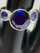 Marie&#39;s Original Handmade Artisan ring Sapphire and Sterling silver #24064 - £59.66 GBP