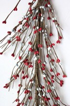 EV-C32 Primitive Pip Berry Garland in Gray and Red Color - 60 inches Floral, Hom - £13.38 GBP