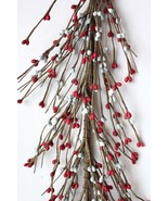 EV-C32 Primitive Pip Berry Garland in Gray and Red Color - 60 inches Flo... - £13.17 GBP