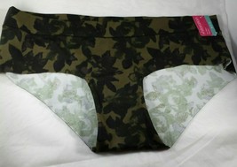 Xhilaration Floral Laser-Cut No Show Hipster Panties Sz S 3-5 Green Camo... - $5.89