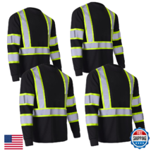 CAMNWAMN Hi-Vis Long Sleeve Reflective Safety Shirt 4-Pack, ANSI Compliant - $68.39