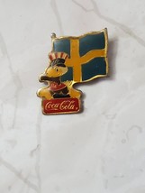 Vintage Coca Cola Olympic Pin: 1985 LA Olympics Mascot With Sweden Flag - £10.13 GBP