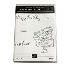  Stampin Up Retired Sale A Bration Happy Birthday Stamp Set Rubber Cling Cake - £27.63 GBP